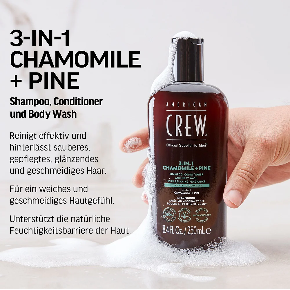 American Crew Chamomile & Pine Relaxing 3-in-1 Shampoo 450ml - Image 3