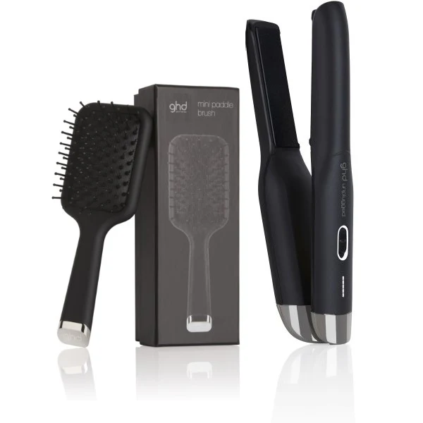 ghd unplugged Styler schwarz + mini paddle Brush gratis