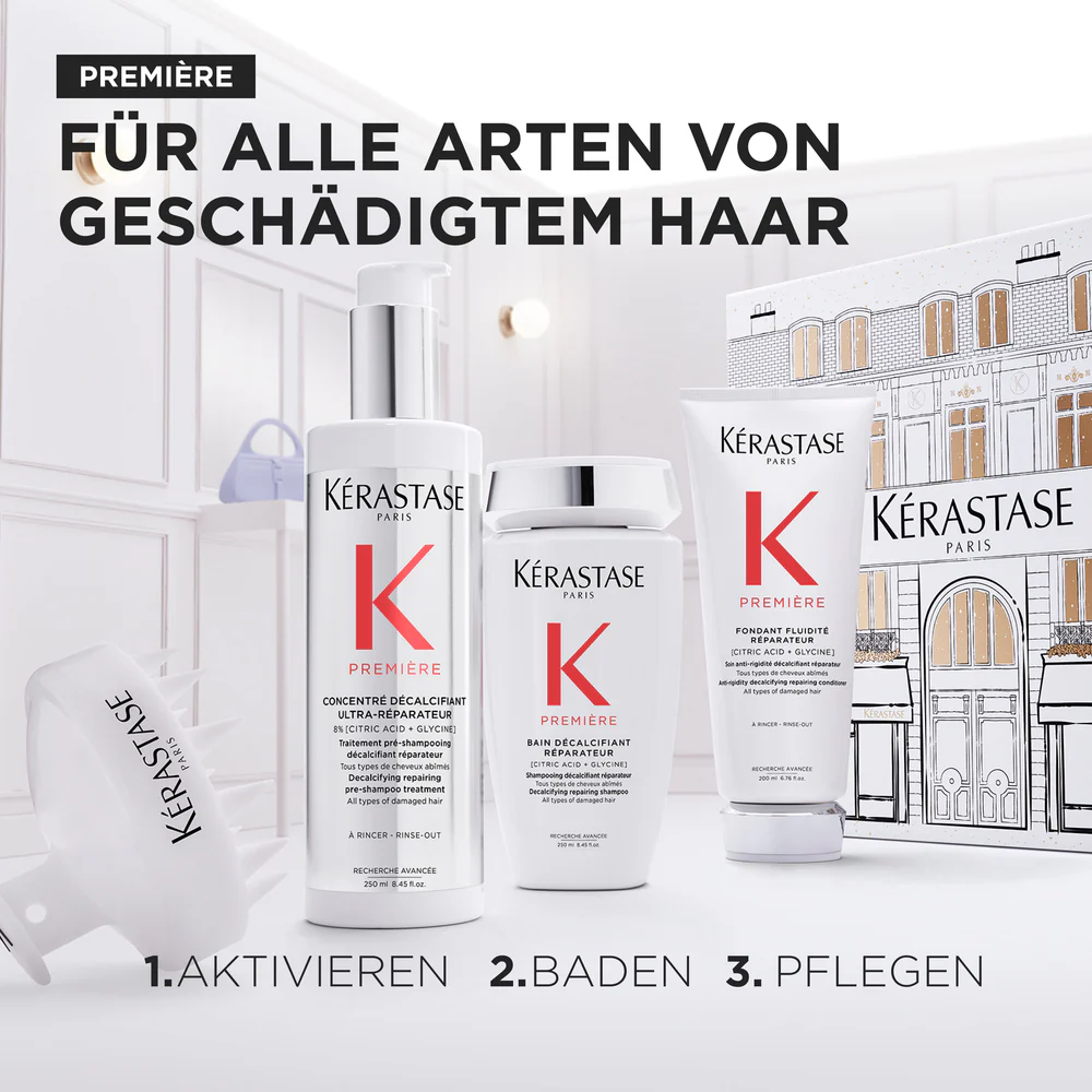 Kérastase Première Fondant Holiday Set – Bain Décalcifiant 250 ml + Fondant Fluidité Réparateur 250 ml + Concentré Décalcifiant Ultra-Réparateur 250 ml - Image 8