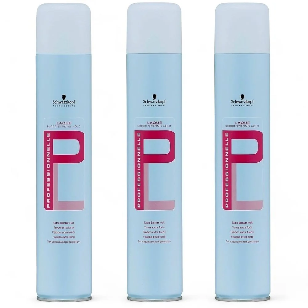 Schwarzkopf Professionnelle Laque Super Strong Hold Haarspray 3 x 500 ml