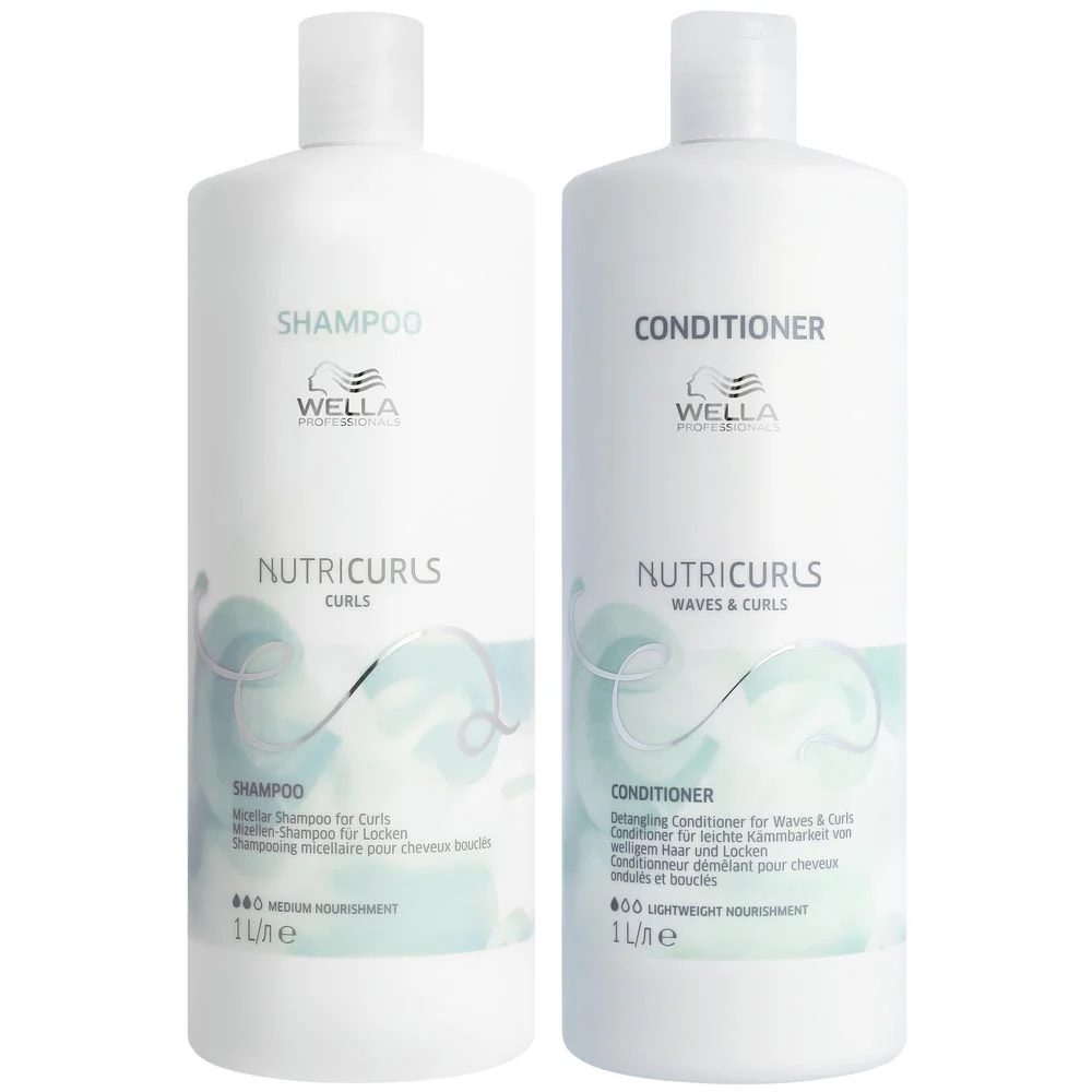 Wella Professionals Nutricurls Set - Shampoo 1000 ml + Conditioner 1000 ml